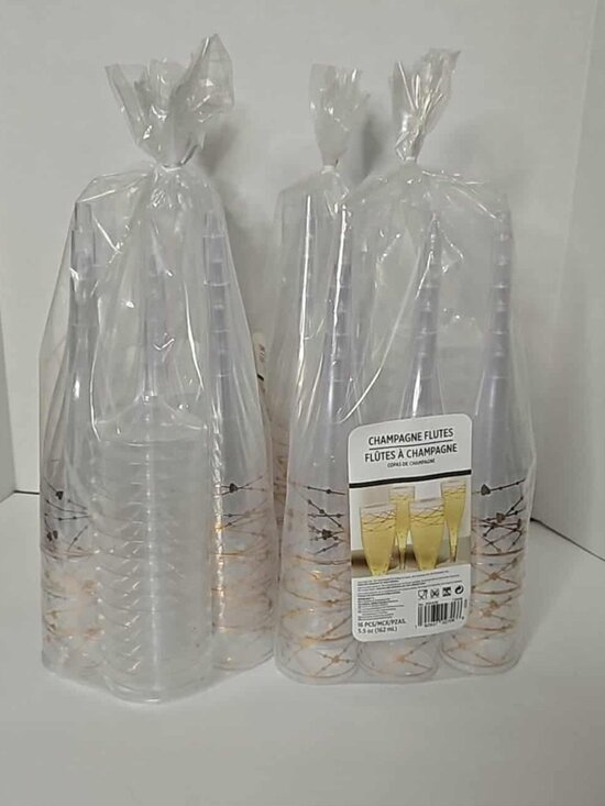 4 unopened packs disposable champagne flutes - Picture 4 of 4